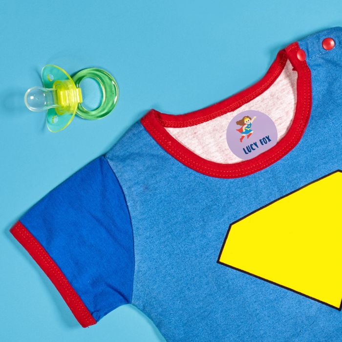 15 Round iron-on labels for clothes
