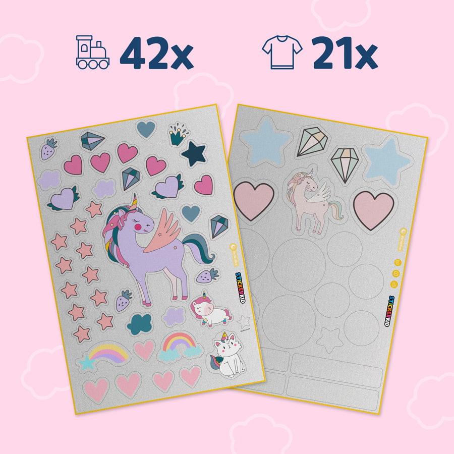 63 Reflecting labels unicorn Pack